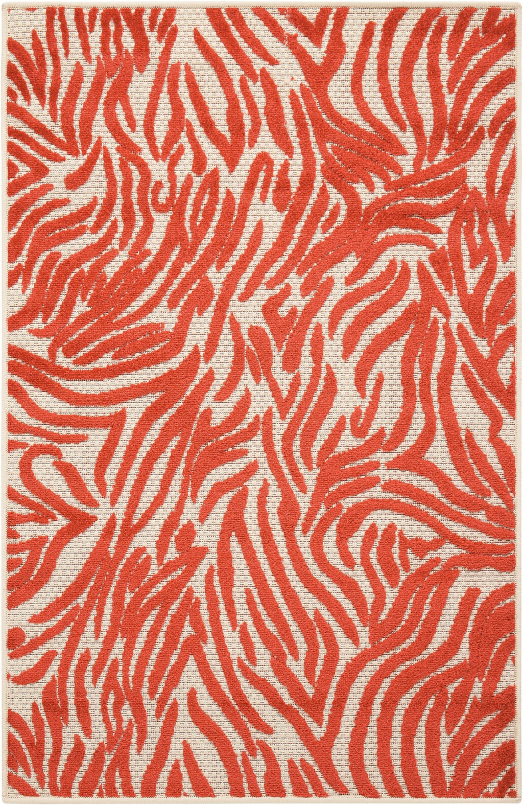 3?x 4?Red Zebra Pattern Indoor Outdoor Area Rug