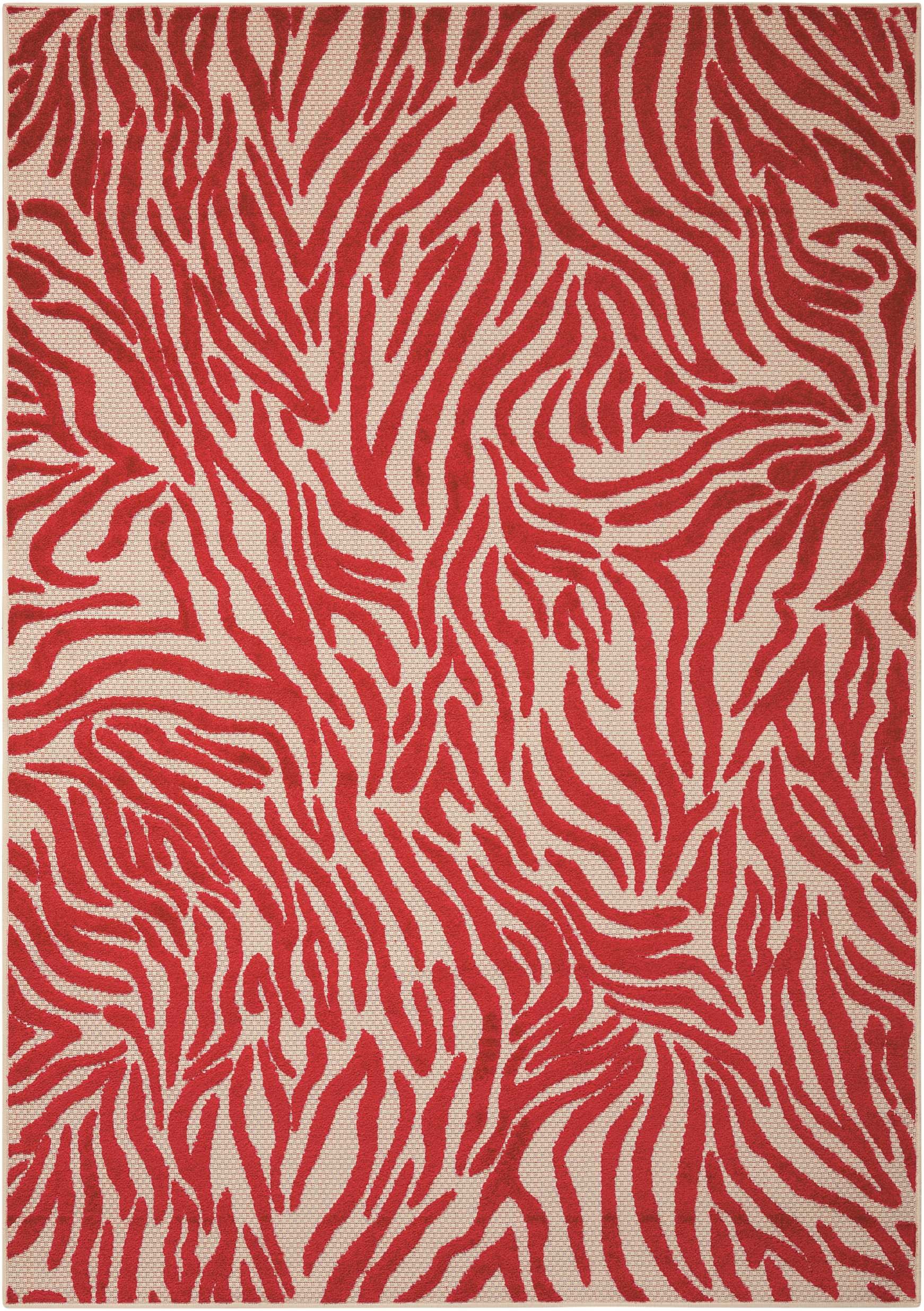4?x 6?Red Zebra Pattern Indoor Outdoor Area Rug
