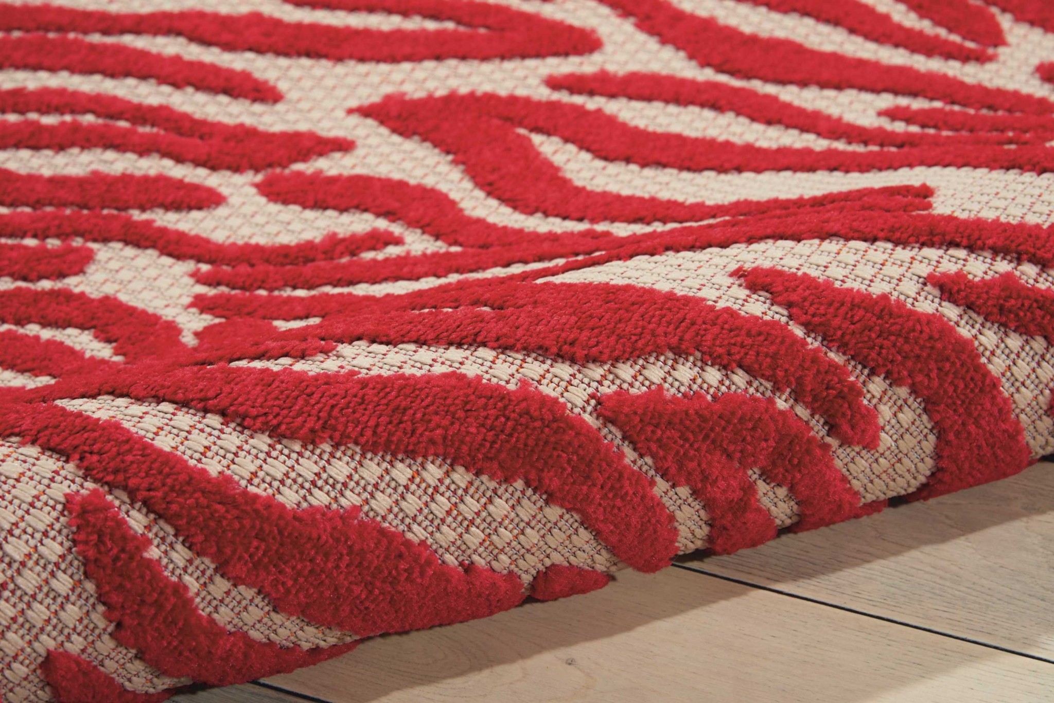 4?x 6?Red Zebra Pattern Indoor Outdoor Area Rug - Image 3