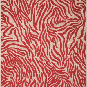 5?x 8?Red Zebra Pattern Indoor Outdoor Area Rug