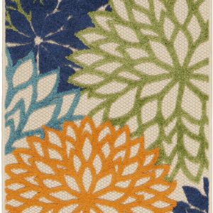 2?x 12?Multicolor Floral Indoor Outdoor Runner Rug