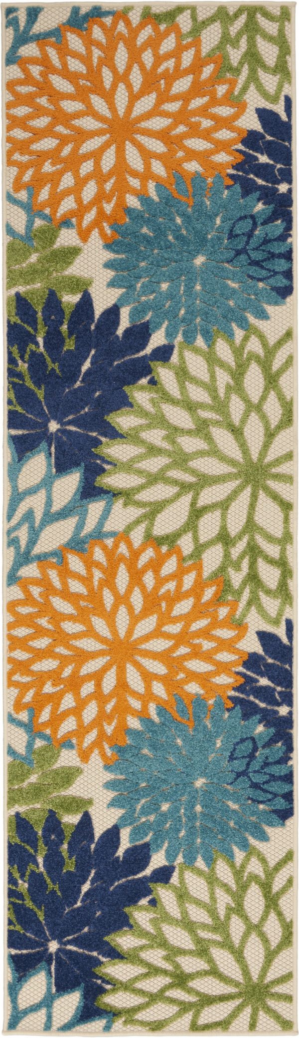 2?x 12?Multicolor Floral Indoor Outdoor Runner Rug
