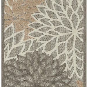 2?x 10?Natural and Gray Indoor Outdoor Runner Rug