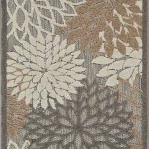 3?x 4?Natural and Gray Indoor Outdoor Area Rug