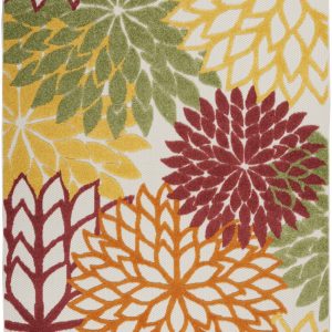 4?x 6?Red Warm Harvest Indoor Outdoor Area Rug