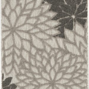 2?x 8?Silver and Gray Indoor Outdoor Runner Rug