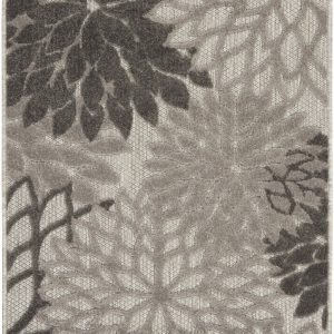 3?x 4?Silver and Gray Indoor Outdoor Area Rug