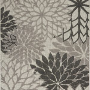 4?x 6?Silver and Gray Indoor Outdoor Area Rug