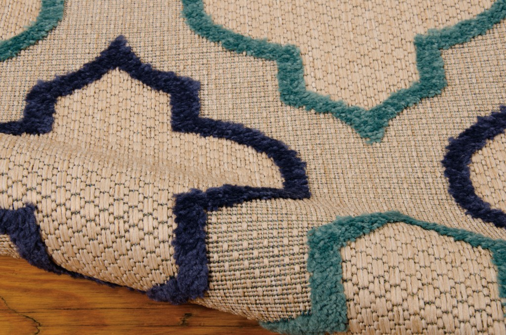 5?x 8?Navy Blue Trellis Indoor Outdoor Area Rug - Image 3