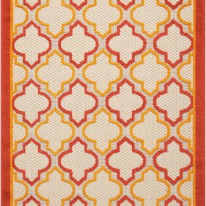 3?x 4?Red Trellis Indoor Outdoor Area Rug