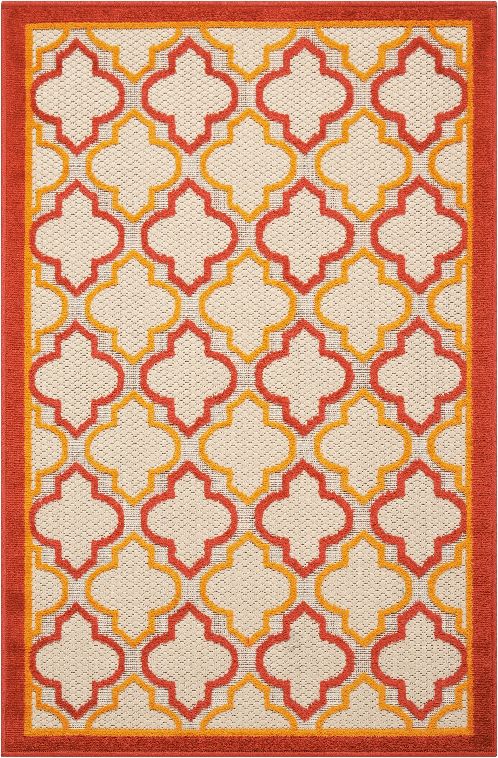 3?x 4?Red Trellis Indoor Outdoor Area Rug