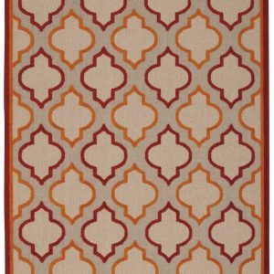 4?x 6?Red Trellis Indoor Outdoor Area Rug