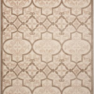 4?x 6?Cream and Beige Trellis Indoor Outdoor Area Rug