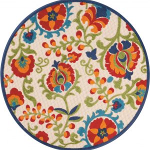 5?Round Mediterra Indoor Outdoor Area Rug