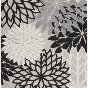 5?x 7?Black Gray White Indoor Outdoor Area Rug