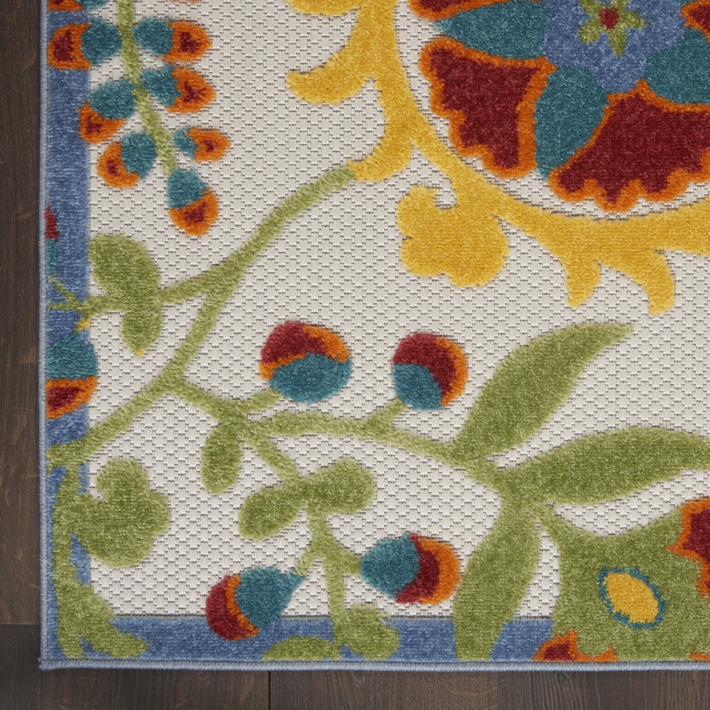 5?x 8?Ivory Multi Floral Indoor Outdoor Area Rug - Image 2