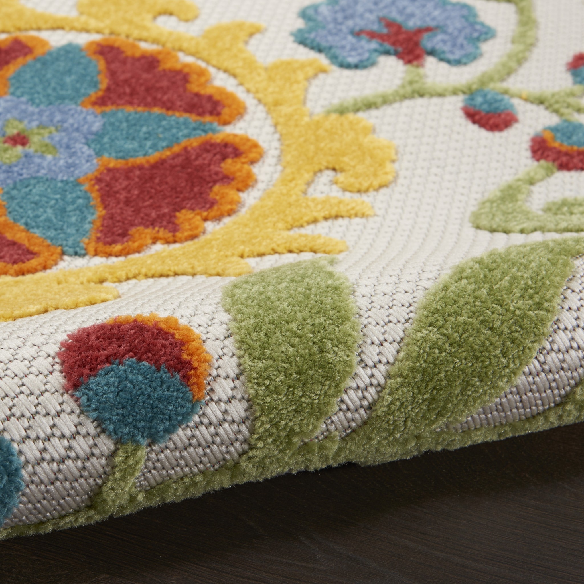 5?x 8?Ivory Multi Floral Indoor Outdoor Area Rug - Image 3