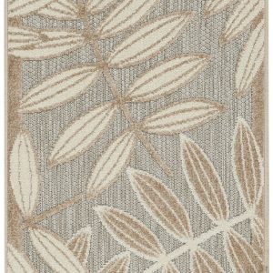 2?x 6?Natural Leaves Indoor Outdoor Runner Rug