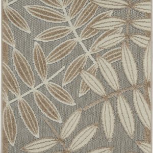 3?x 4?Natural Leaves Indoor Outdoor Area Rug