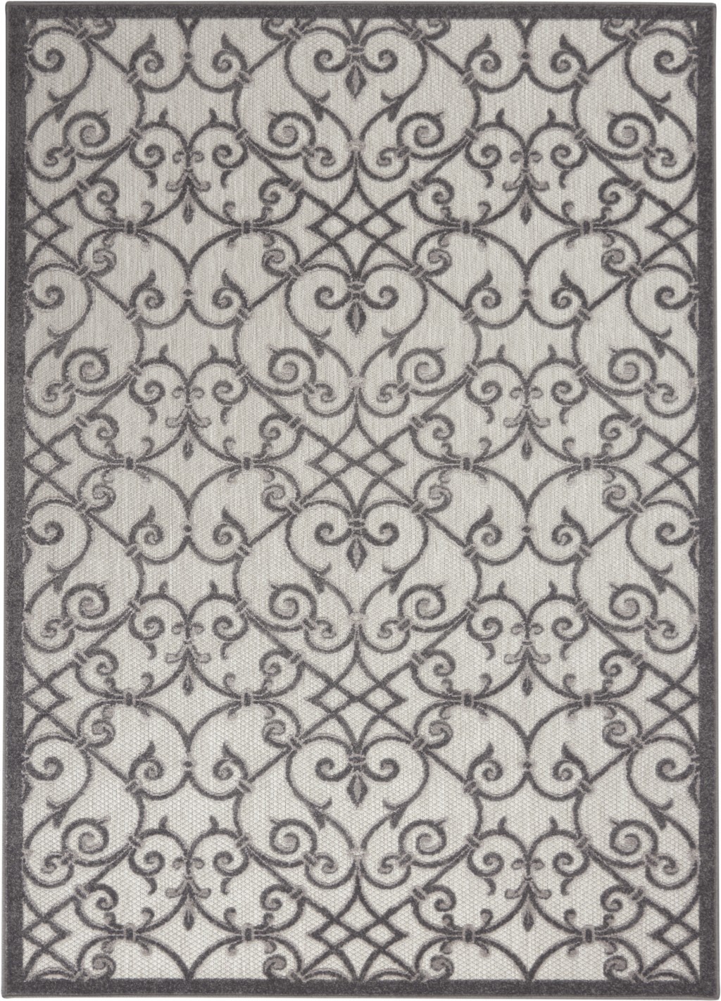 5?x 8?Gray and Charcoal Indoor Outdoor Area Rug