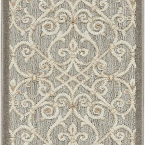 2?x 8?Natural and Gray Indoor Outdoor Runner Rug