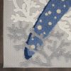 5?x 8' Blue and Gray Indoor Outdoor Area Rug - Image 2