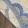 4?Round Blue and Gray Indoor Outdoor Area Rug - Image 3