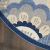 4?Round Blue and Gray Indoor Outdoor Area Rug - Image 4