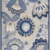 5?x 7' Blue and Gray Indoor Outdoor Area Rug
