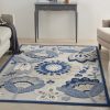 5?x 7' Blue and Gray Indoor Outdoor Area Rug - Image 3