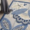 5?x 7' Blue and Gray Indoor Outdoor Area Rug - Image 4