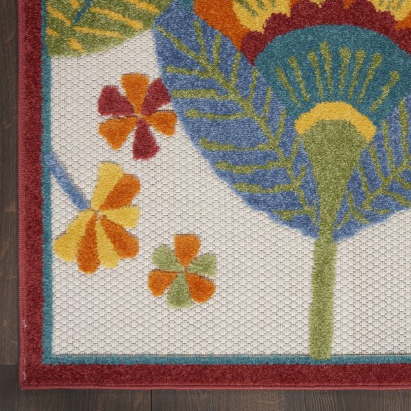 5?x 8' Yellow and Ivory Indoor Outdoor Area Rug - Image 2