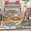 5?x 8' Yellow and Ivory Indoor Outdoor Area Rug - Image 4