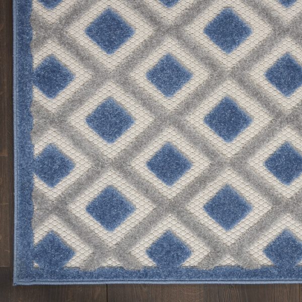 5?x 8?Blue and Gray Indoor Outdoor Area Rug - Image 2