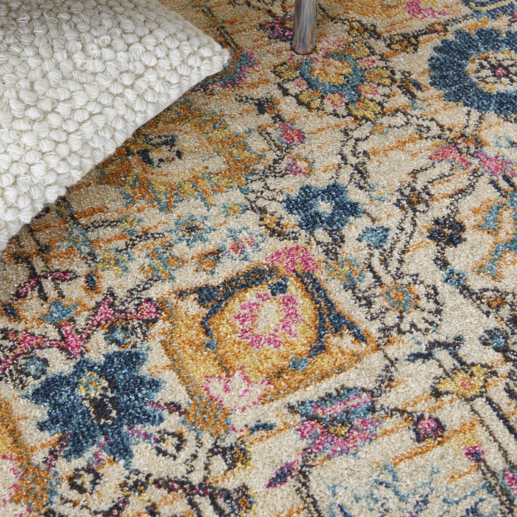 4?x 6?Ivory and Multicolor Floral Buds Area Rug - Image 4