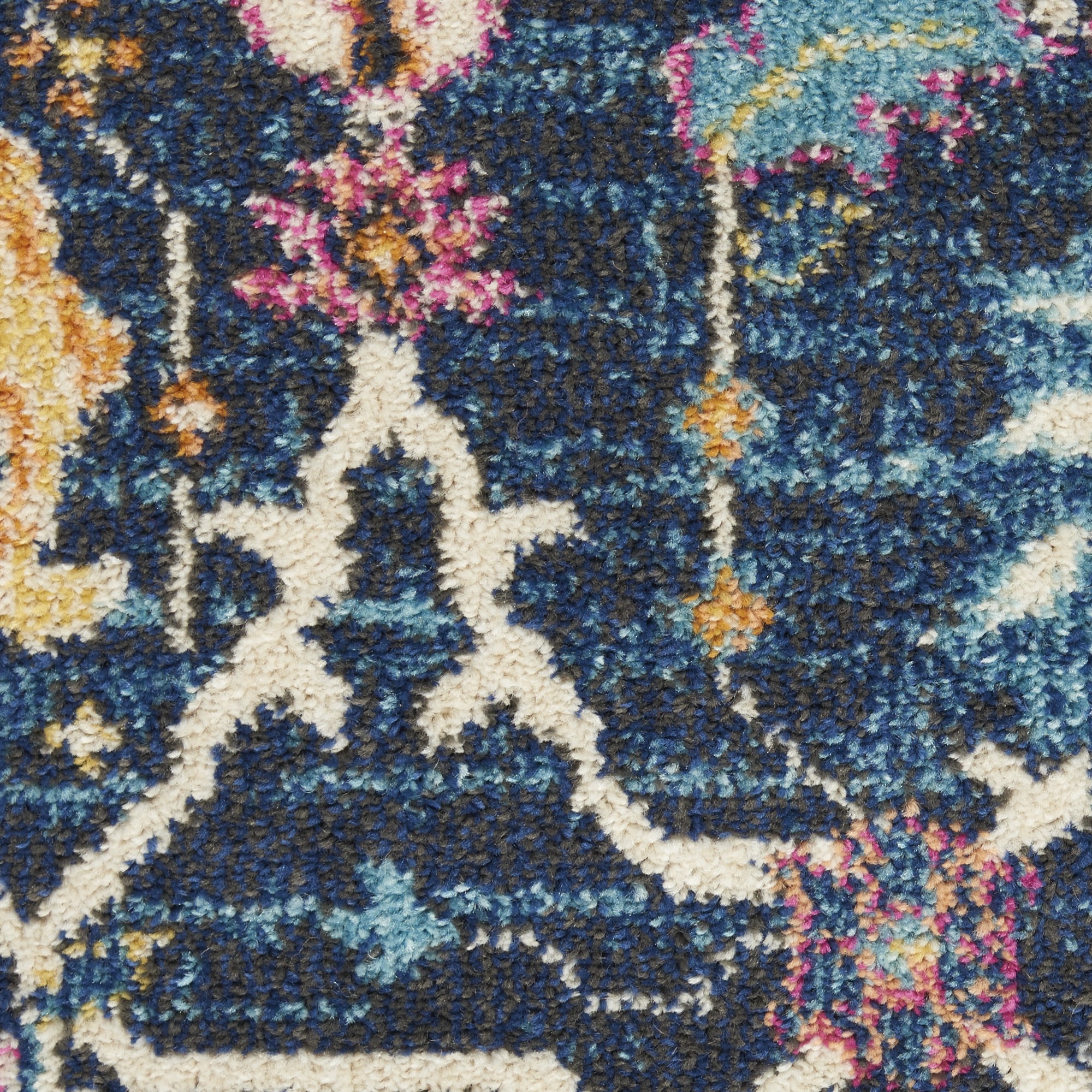 2?x 3?Navy Blue Floral Buds Scatter Rug - Image 5