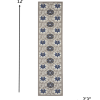 2?x 12?Gray and Blue Indoor Outdoor Runner Rug - Image 2