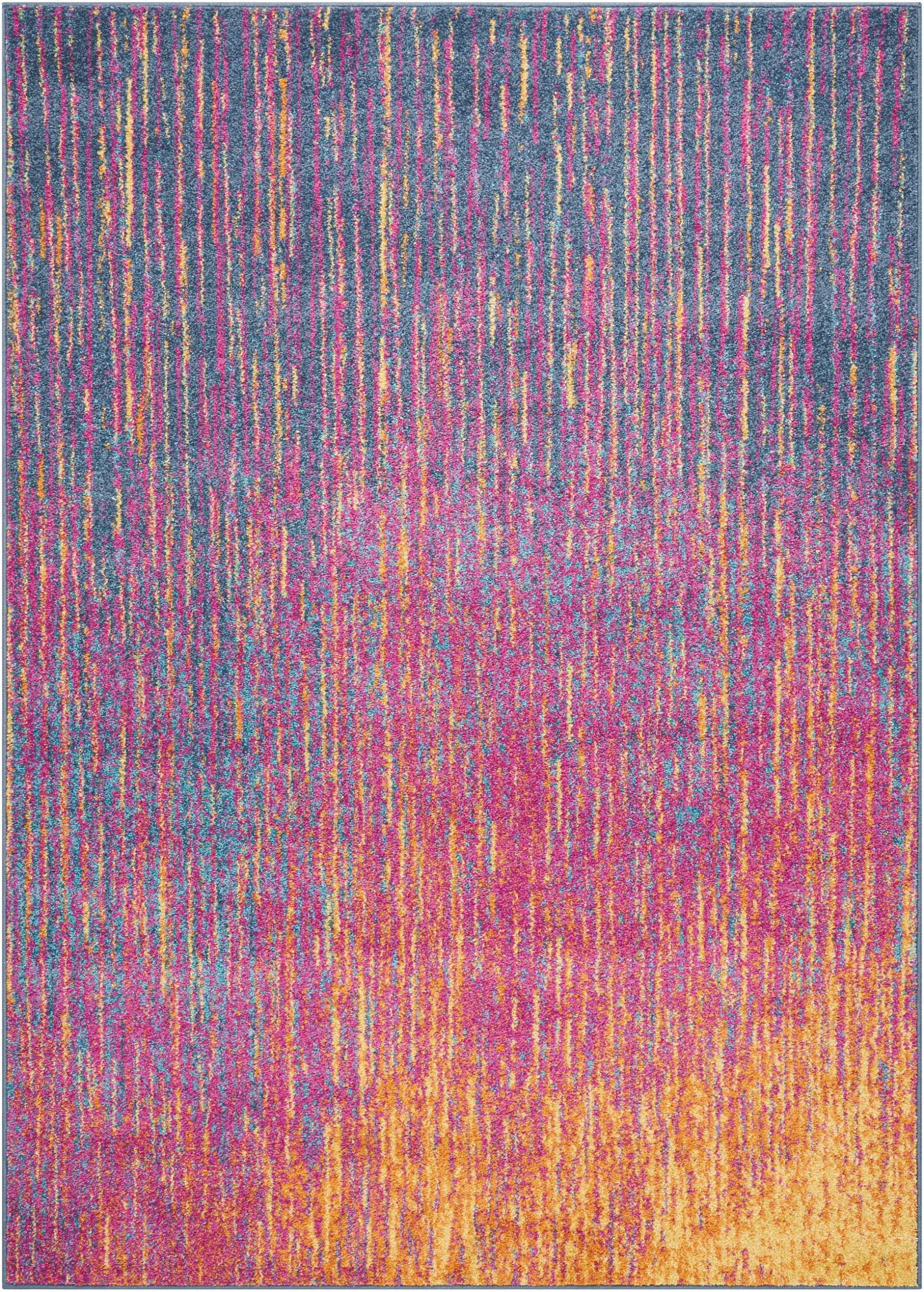 5?x 7?Rainbow Abstract Striations Area Rug