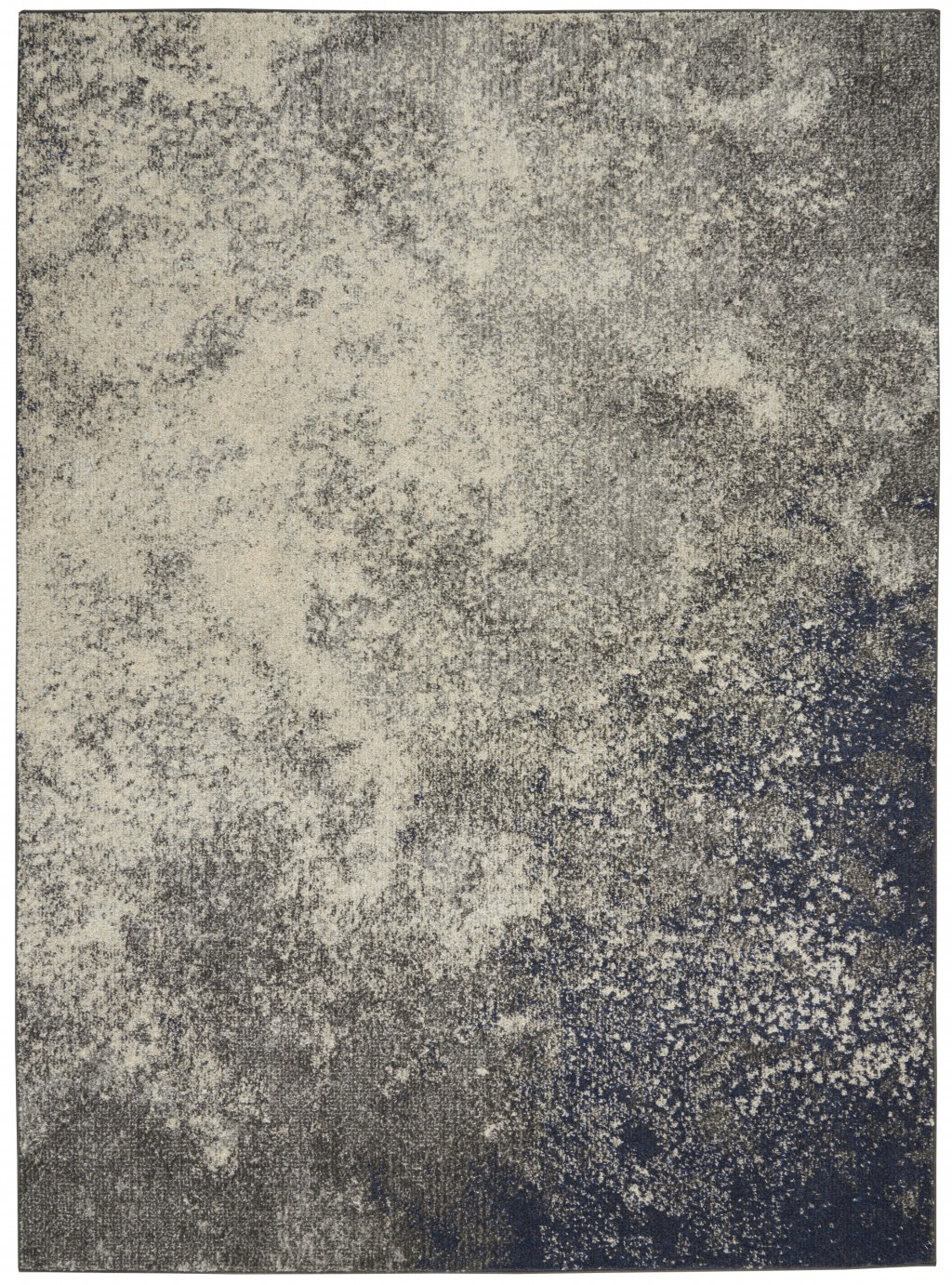 5?x 7?Charcoal and Ivory Abstract Area Rug