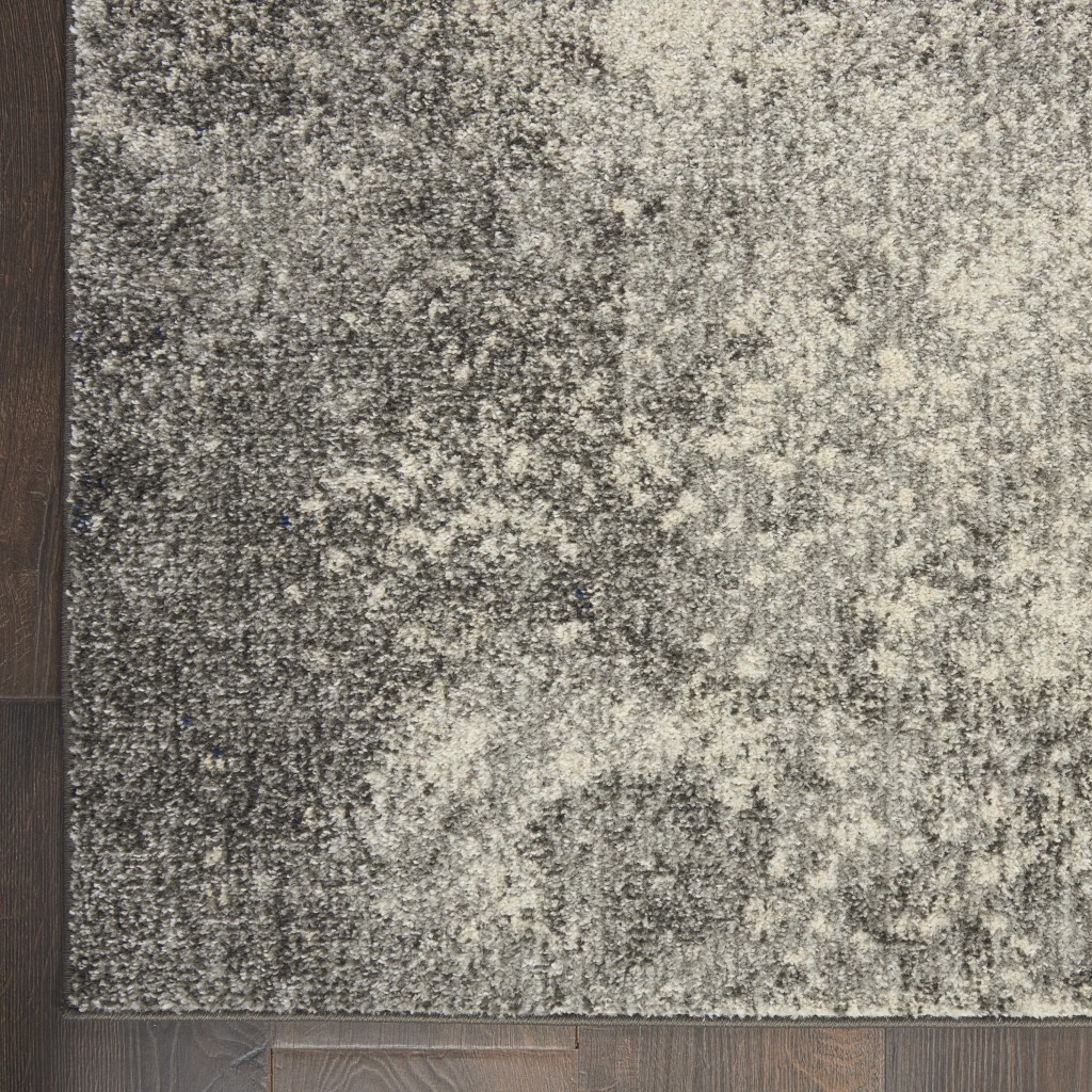 5?x 7?Charcoal and Ivory Abstract Area Rug - Image 2