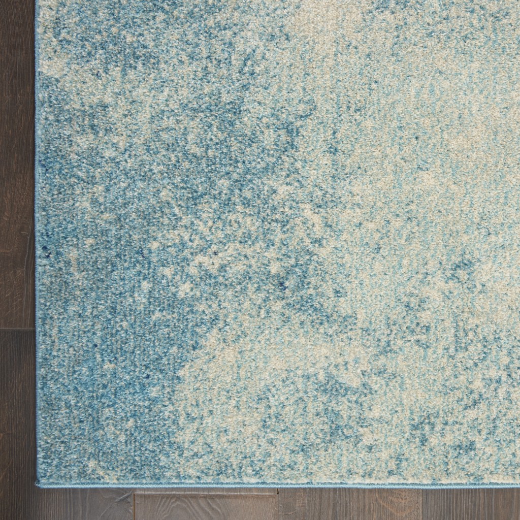 2?x 8?Light Blue and Ivory Abstract Sky Runner Rug - Image 2