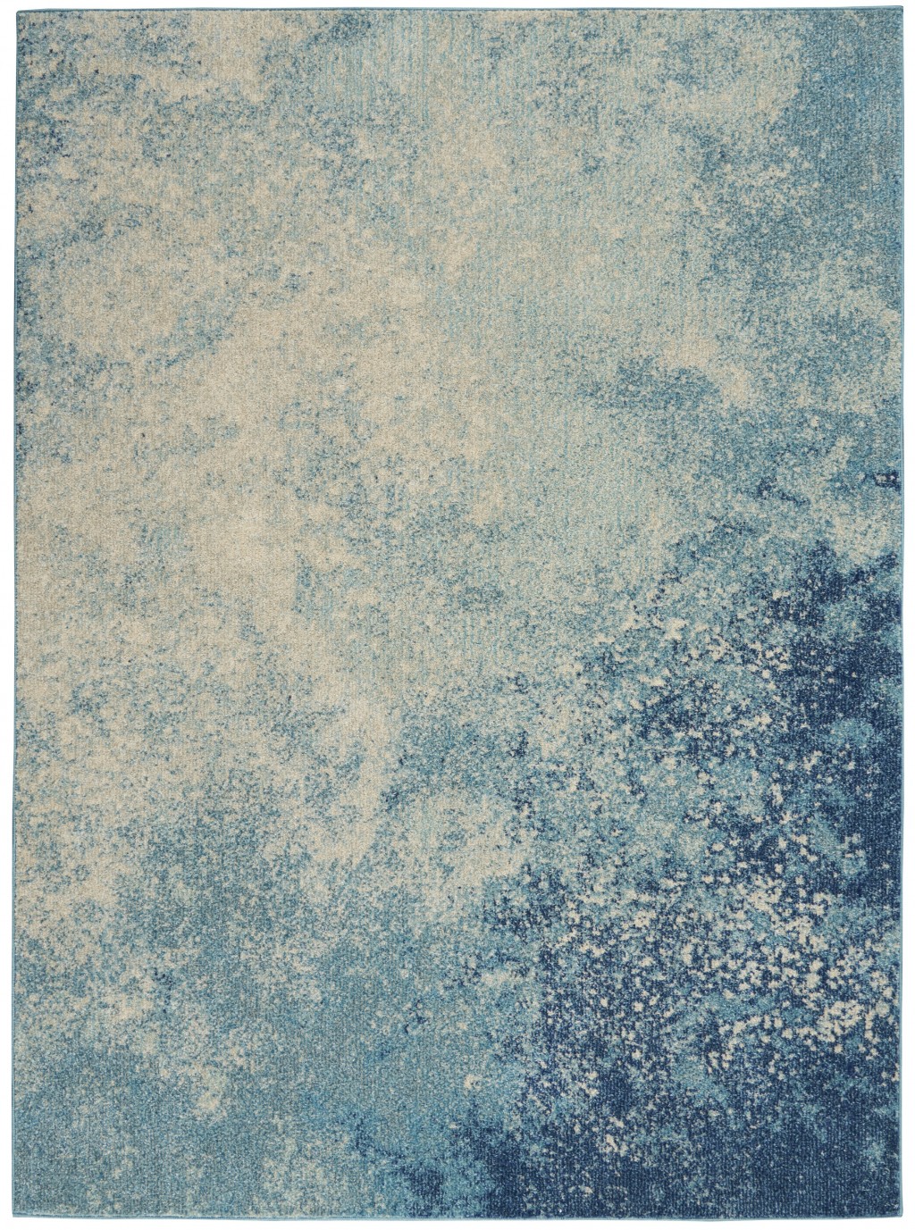 5?x 7?Light Blue and Ivory Abstract Sky Area Rug