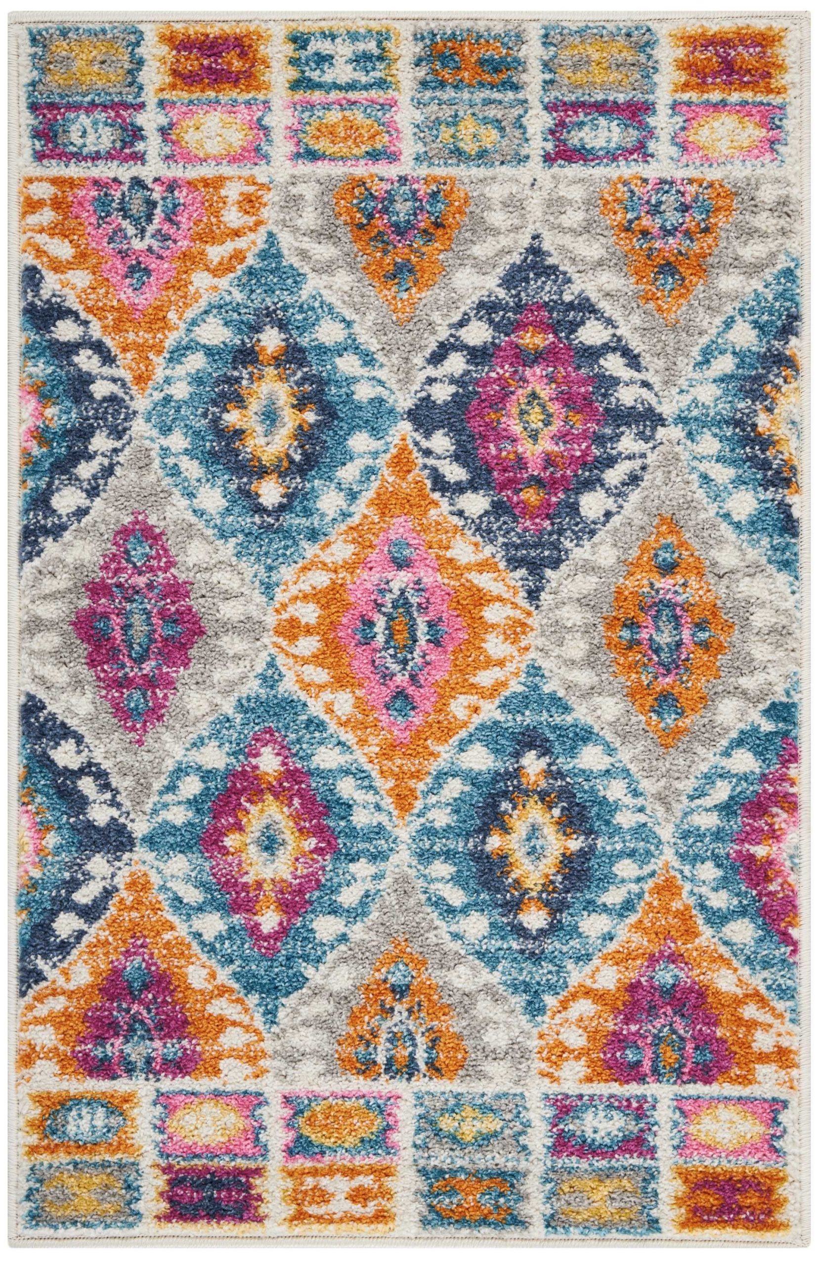 2?x 3?Multicolor Ogee Pattern Scatter Rug