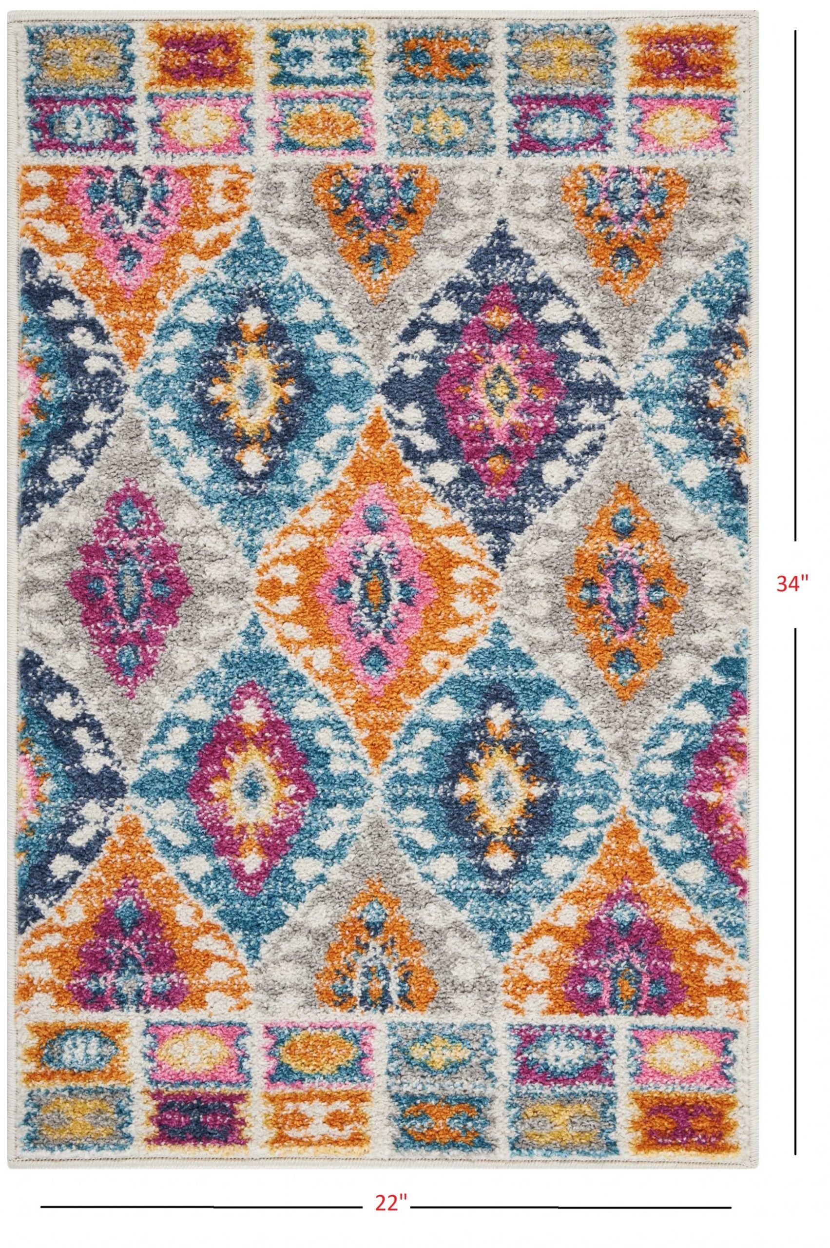 2?x 3?Multicolor Ogee Pattern Scatter Rug - Image 4
