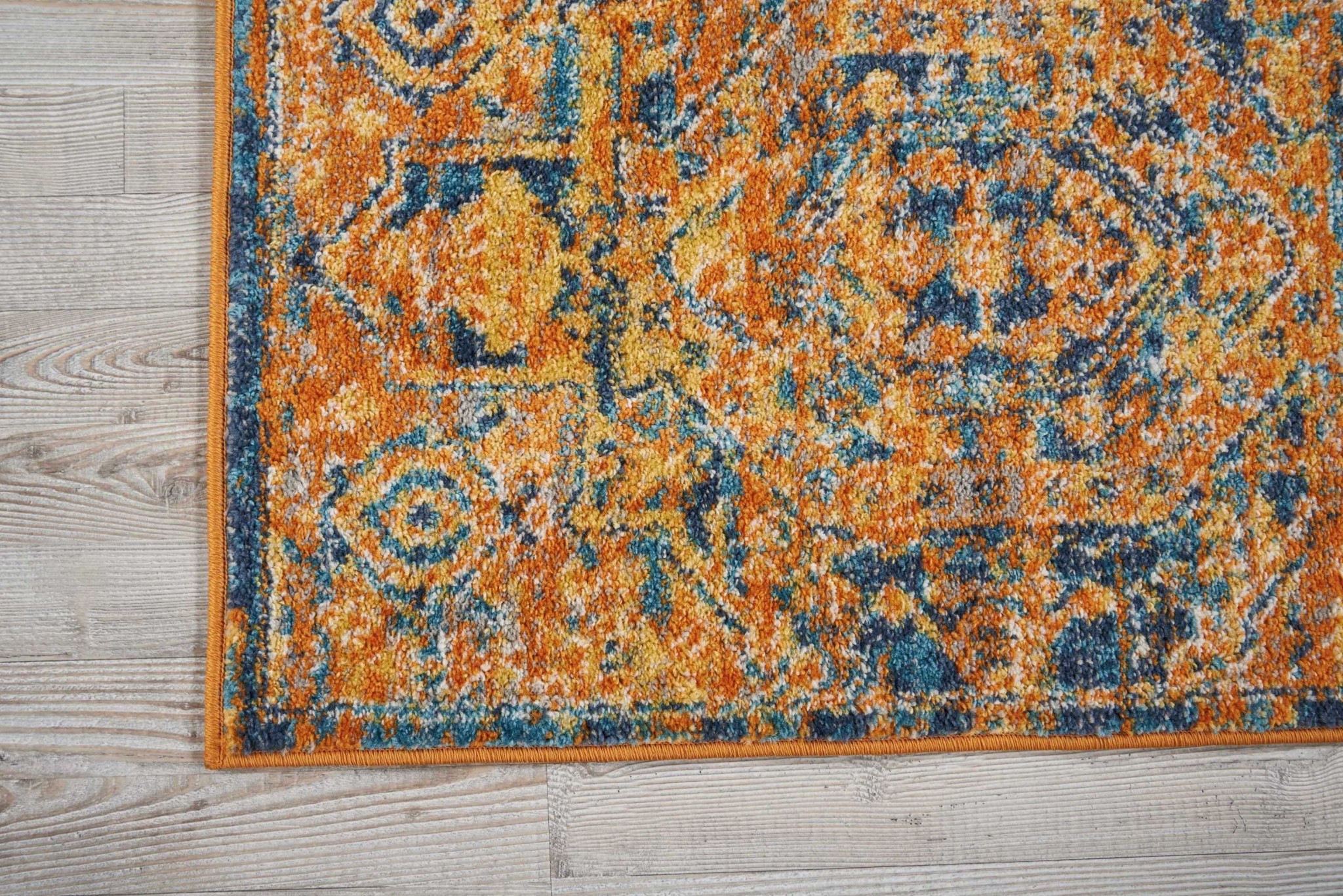 2?x 3?Gold and Blue Antique Scatter Rug - Image 2