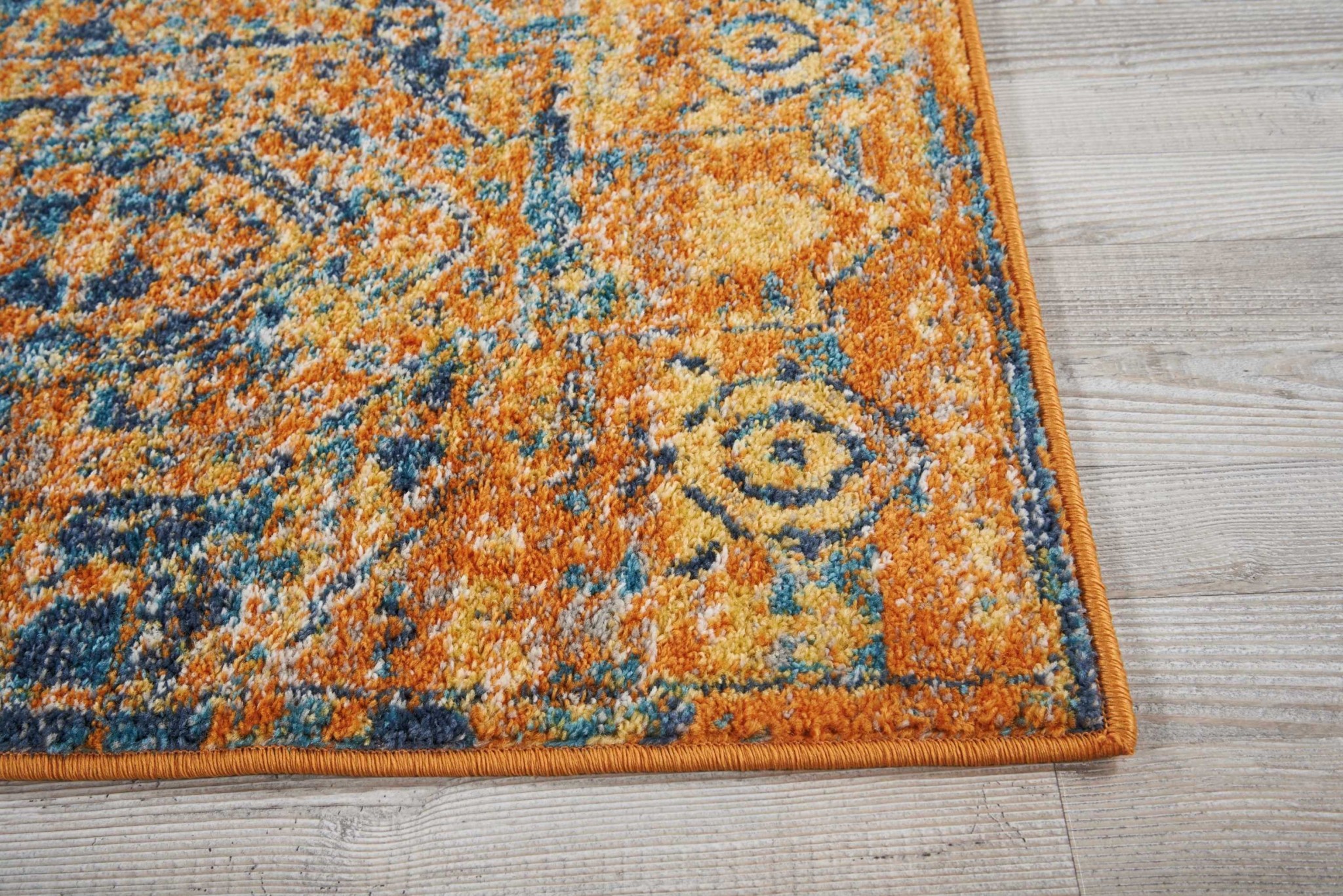 2?x 3?Gold and Blue Antique Scatter Rug - Image 5