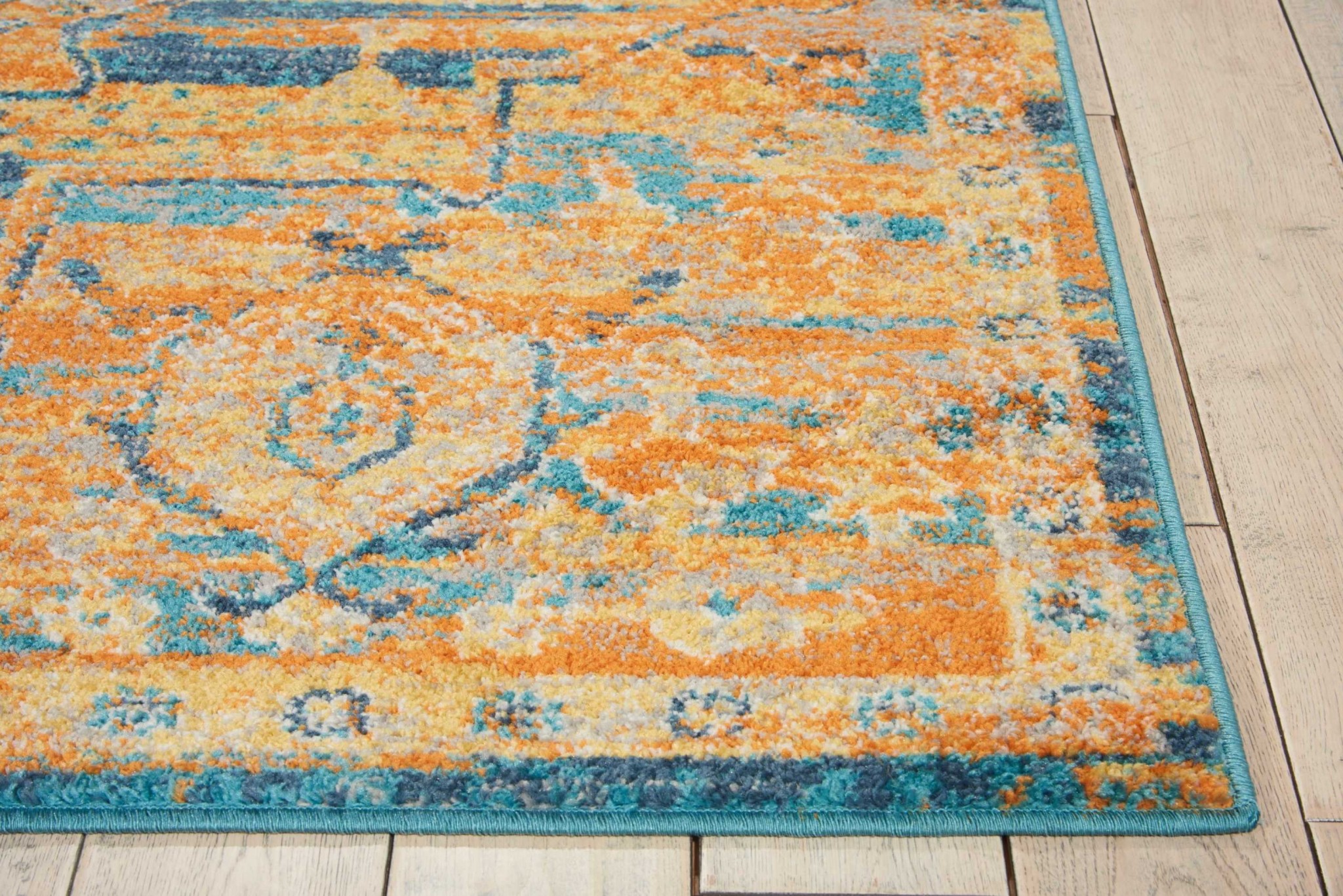 4?x 6?Gold and Blue Antique Area Rug - Image 5