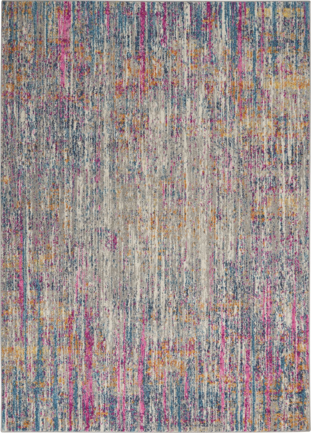 5?x 7?Ivory Abstract Striations Area Rug