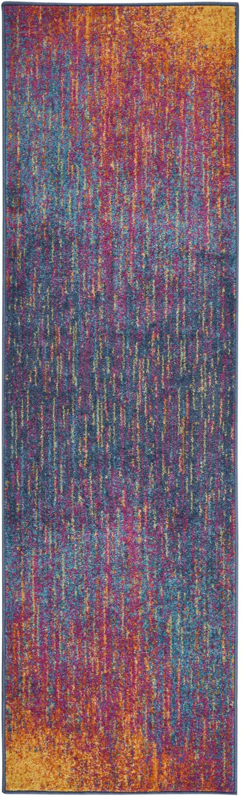 2?x 8?Rainbow Abstract Striations Runner Rug