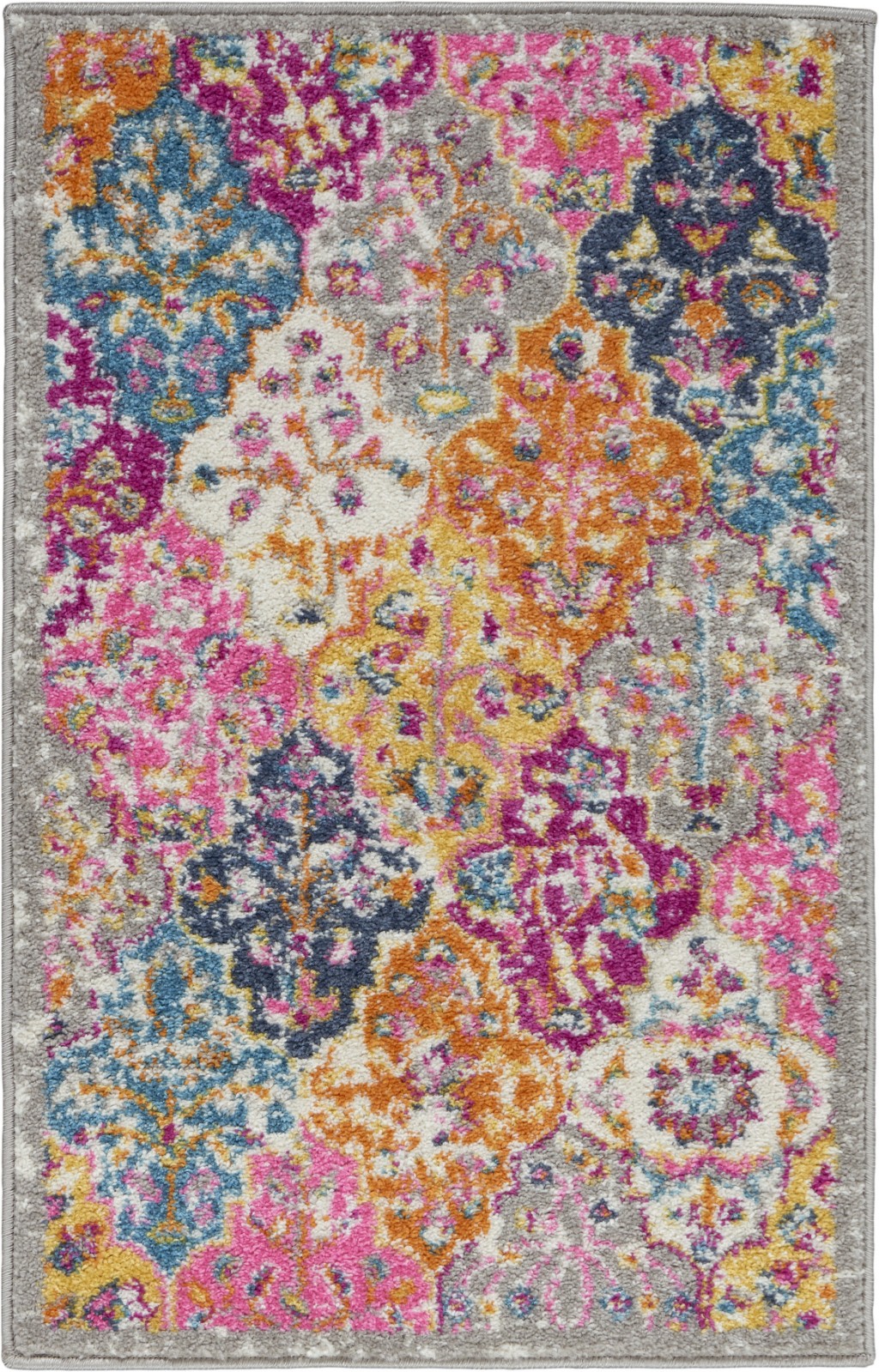 2?x 3?Muted Brights Floral Diamond Scatter Rug